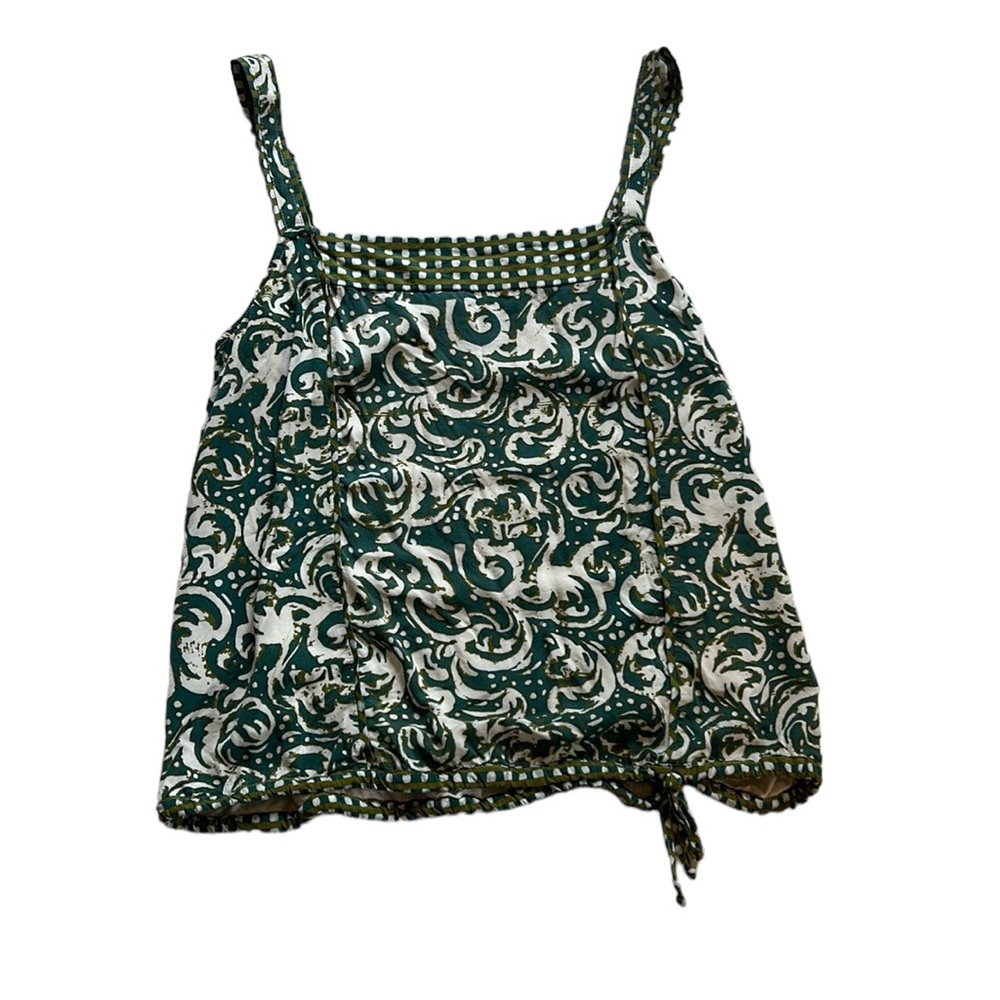 Tiny Green And Cream Multi Patterned Tank Top - image 1